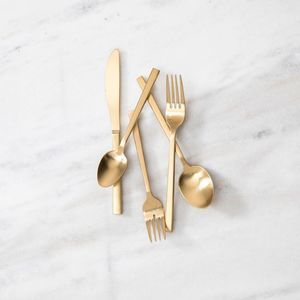 🍴FORTESSA AREZZO BRUSHED GOLD 5PC PLACE SETTING 🍴NWT
